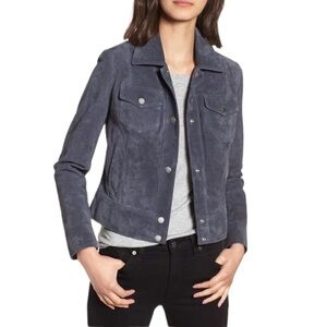 Andrew Marc Blue Leather Jacket